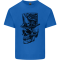 Steampunk Skull With Top Hat Mens Cotton T-Shirt Tee Top Royal Blue