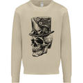 Steampunk Skull With Top Hat Mens Sweatshirt Jumper Sand