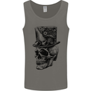 Steampunk Skull With Top Hat Mens Vest Tank Top Charcoal