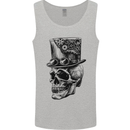 Steampunk Skull With Top Hat Mens Vest Tank Top Sports Grey