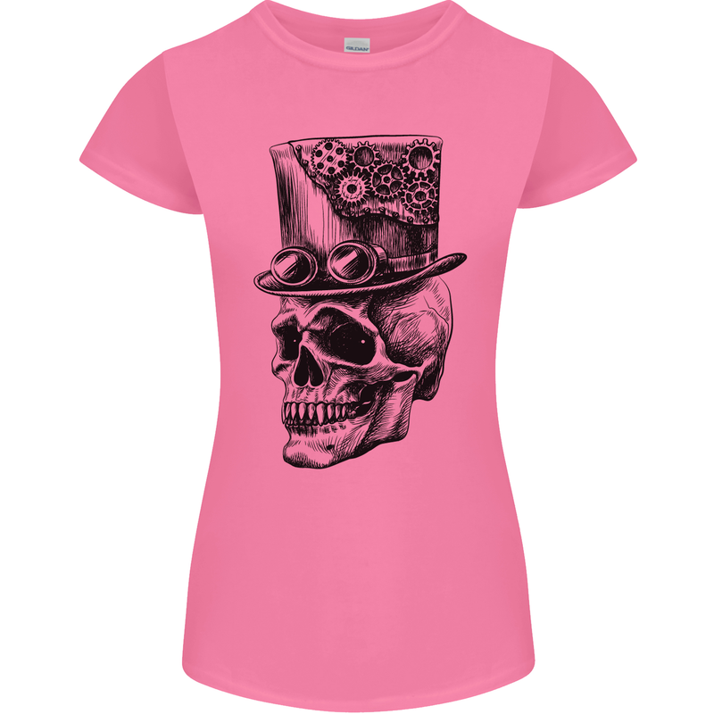 Steampunk Skull With Top Hat Womens Petite Cut T-Shirt Azalea