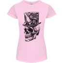 Steampunk Skull With Top Hat Womens Petite Cut T-Shirt Light Pink
