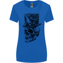 Steampunk Skull With Top Hat Womens Wider Cut T-Shirt Royal Blue