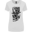 Steampunk Skull With Top Hat Womens Wider Cut T-Shirt White