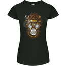 Steampunk Skull Womens Petite Cut T-Shirt Black