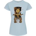 Steampunk Skull Womens Petite Cut T-Shirt Light Blue