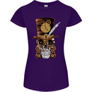 Steampunk Skull Womens Petite Cut T-Shirt Purple