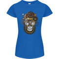 Steampunk Skull Womens Petite Cut T-Shirt Royal Blue