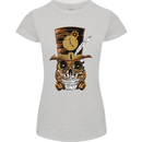 Steampunk Skull Womens Petite Cut T-Shirt Sports Grey