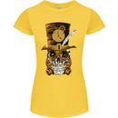 Steampunk Skull Womens Petite Cut T-Shirt Yellow