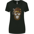 Steampunk Skull Womens Wider Cut T-Shirt Black