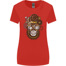 Steampunk Skull Womens Wider Cut T-Shirt Red