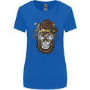Steampunk Skull Womens Wider Cut T-Shirt Royal Blue