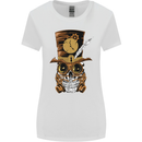 Steampunk Skull Womens Wider Cut T-Shirt White
