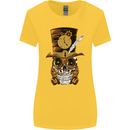 Steampunk Skull Womens Wider Cut T-Shirt Yellow