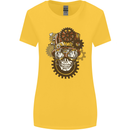 Steampunk Skull Womens Wider Cut T-Shirt Yellow
