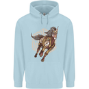 Steampunk Unicorn Childrens Kids Hoodie Light Blue
