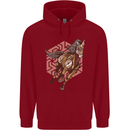Steampunk Unicorn Childrens Kids Hoodie Red