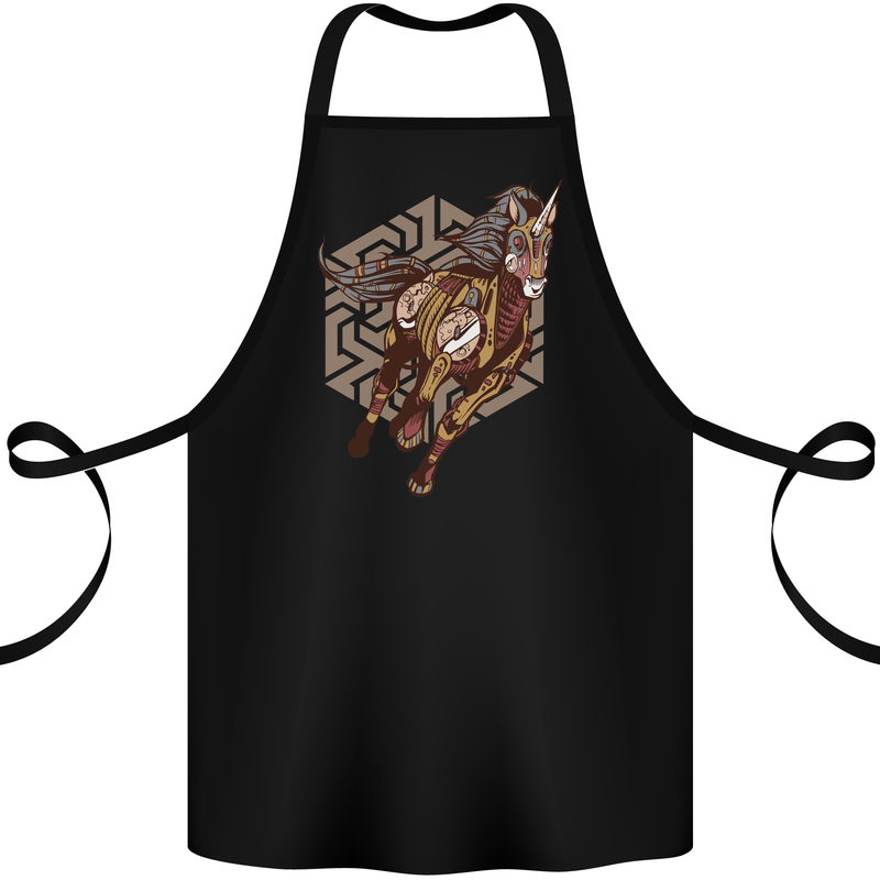 Steampunk Unicorn Cotton Apron 100% Organic Black