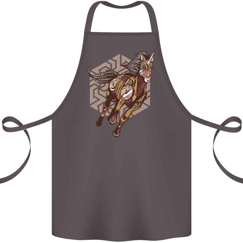 Steampunk Unicorn Cotton Apron 100% Organic Dark Grey