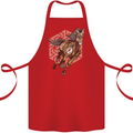 Steampunk Unicorn Cotton Apron 100% Organic Red