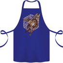 Steampunk Unicorn Cotton Apron 100% Organic Royal Blue