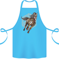 Steampunk Unicorn Cotton Apron 100% Organic Turquoise