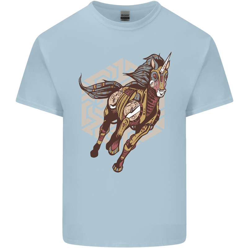 Steampunk Unicorn Kids T-Shirt Childrens Light Blue