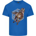 Steampunk Unicorn Kids T-Shirt Childrens Royal Blue
