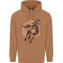 Steampunk Unicorn Mens 80% Cotton Hoodie Caramel Latte