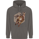 Steampunk Unicorn Mens 80% Cotton Hoodie Charcoal