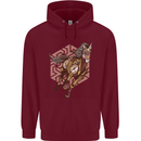 Steampunk Unicorn Mens 80% Cotton Hoodie Maroon