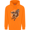 Steampunk Unicorn Mens 80% Cotton Hoodie Orange