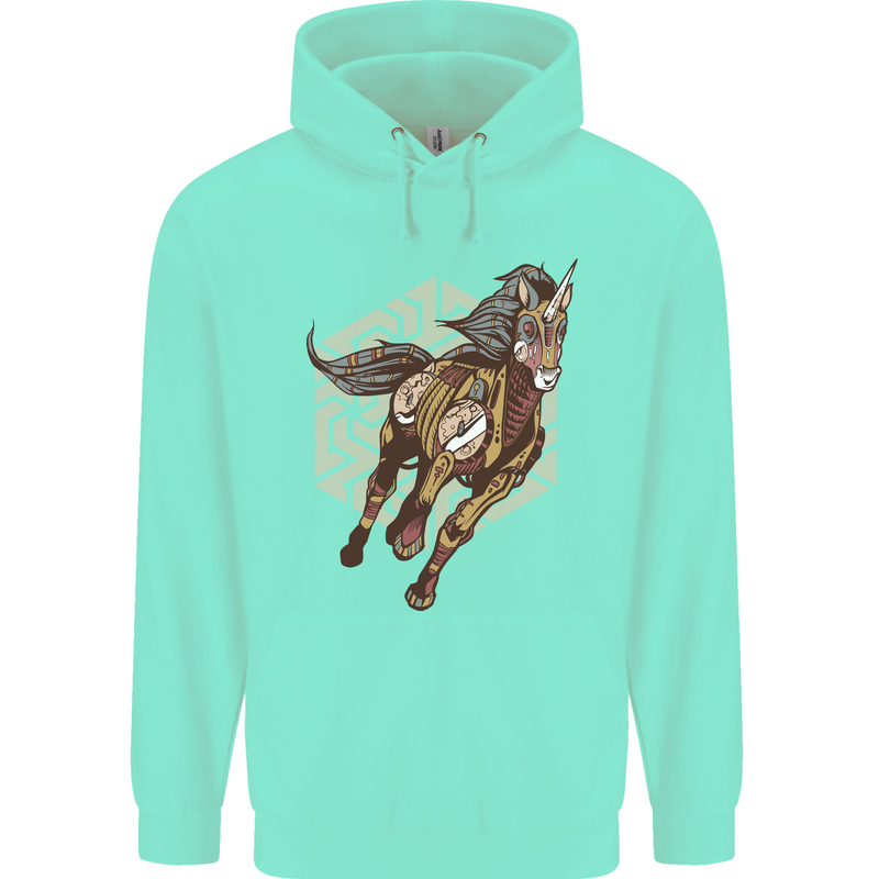 Steampunk Unicorn Mens 80% Cotton Hoodie Peppermint