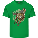 Steampunk Unicorn Mens Cotton T-Shirt Tee Top Irish Green
