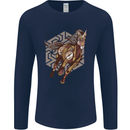 Steampunk Unicorn Mens Long Sleeve T-Shirt Navy Blue