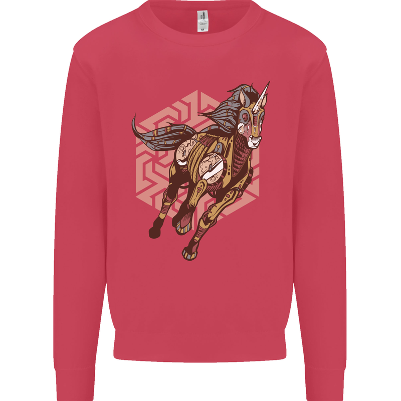 Steampunk Unicorn Mens Sweatshirt Jumper Heliconia