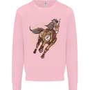 Steampunk Unicorn Mens Sweatshirt Jumper Light Pink