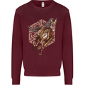 Steampunk Unicorn Mens Sweatshirt Jumper Maroon