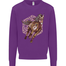 Steampunk Unicorn Mens Sweatshirt Jumper Purple