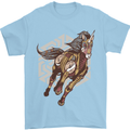 Steampunk Unicorn Mens T-Shirt Cotton Gildan Light Blue