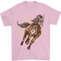 Steampunk Unicorn Mens T-Shirt Cotton Gildan Light Pink