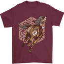 Steampunk Unicorn Mens T-Shirt Cotton Gildan Maroon