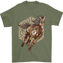 Steampunk Unicorn Mens T-Shirt Cotton Gildan Military Green
