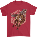 Steampunk Unicorn Mens T-Shirt Cotton Gildan Red