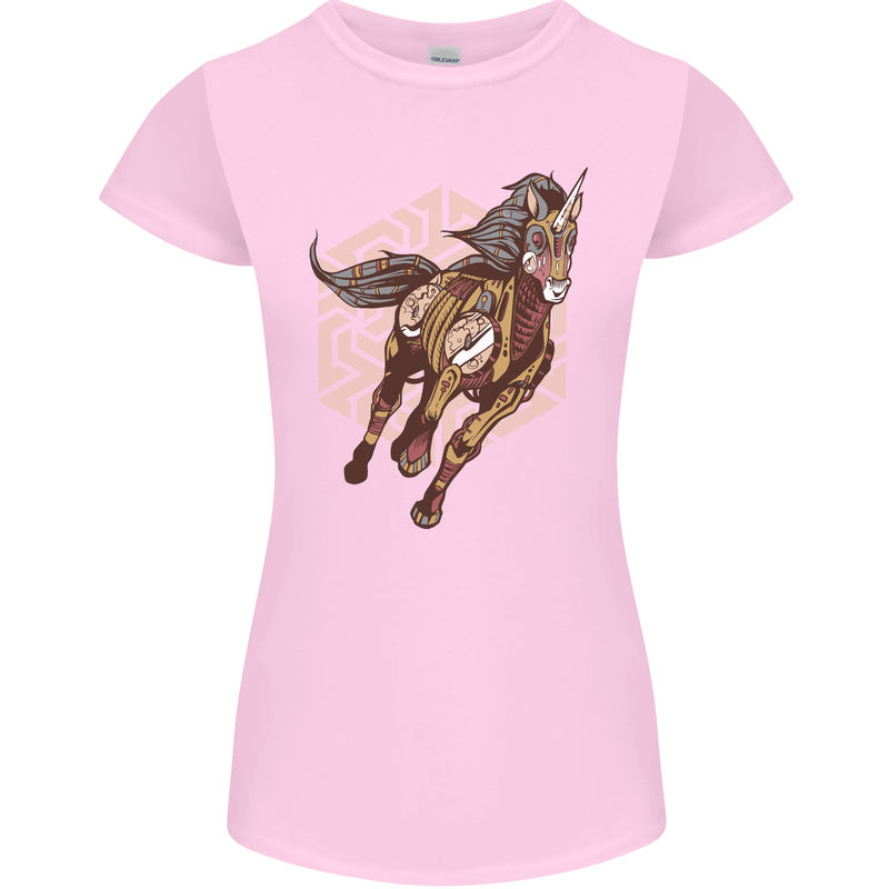 Steampunk Unicorn Womens Petite Cut T-Shirt Light Pink