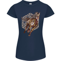 Steampunk Unicorn Womens Petite Cut T-Shirt Navy Blue