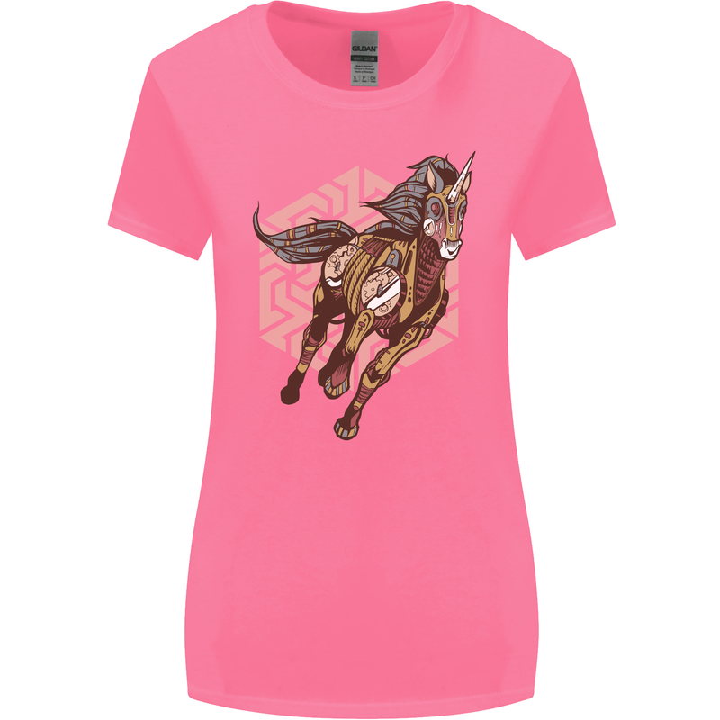 Steampunk Unicorn Womens Wider Cut T-Shirt Azalea