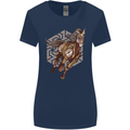 Steampunk Unicorn Womens Wider Cut T-Shirt Navy Blue