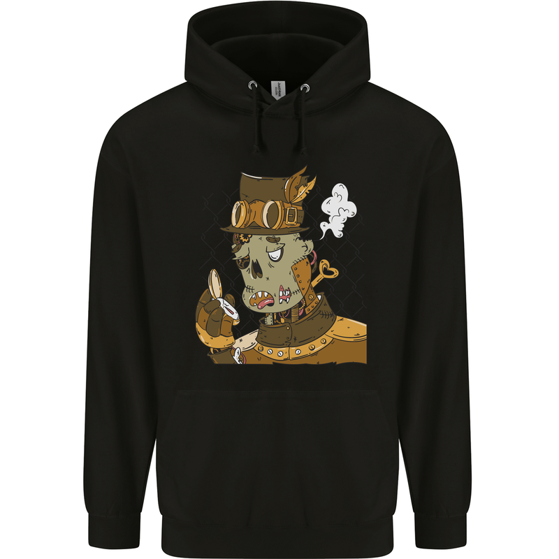 Steampunk Zombie Halloween Childrens Kids Hoodie Black